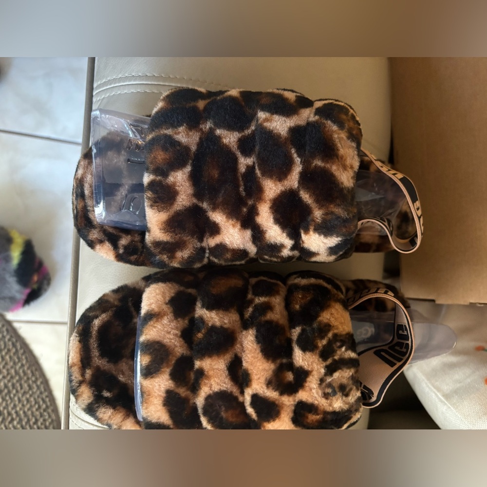 UGG Brown Leopard Print Slippers